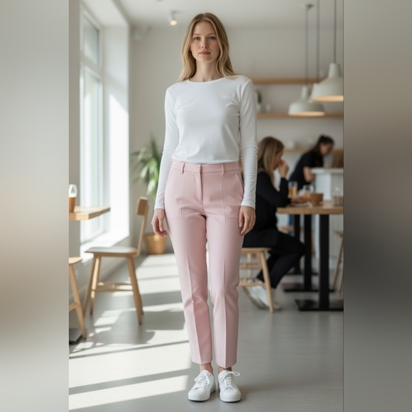 Burberry Pants - Nwt Burberry Light Pink Women's Pants Wool Lined Dress Career Stylish 4